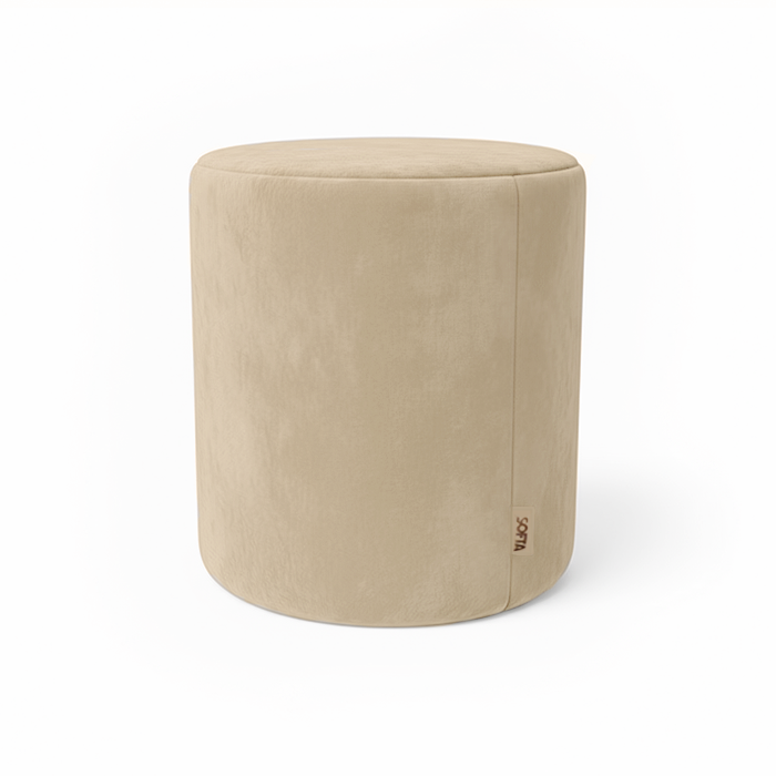 Beige cylinderformad pall