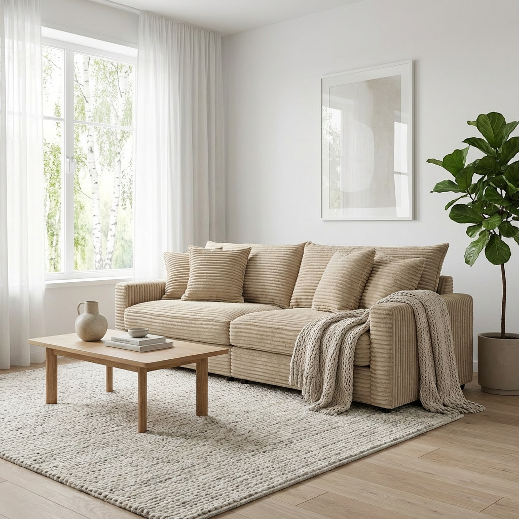 Björnriket 4S beige bredrandig manchester