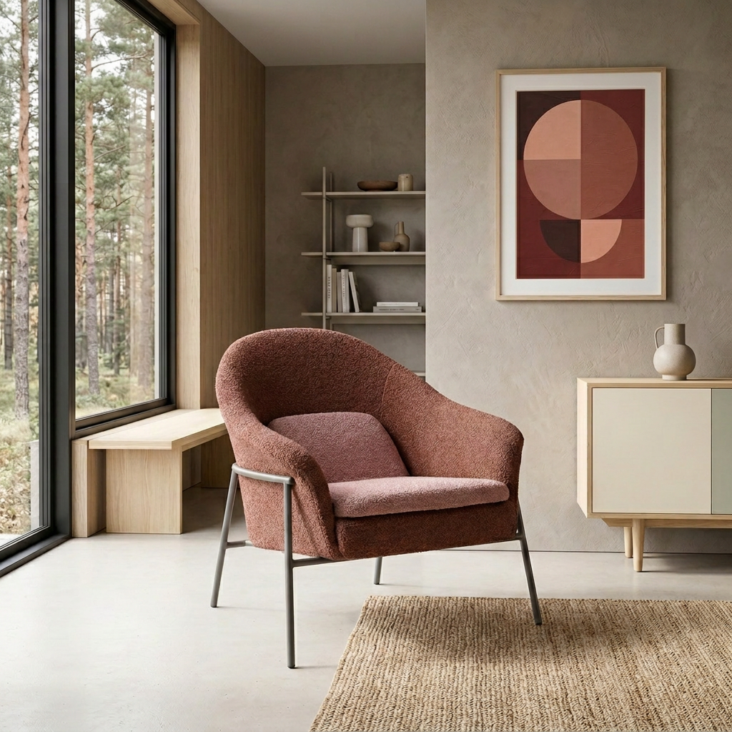 Reece loungestol terrakotta – framifrån