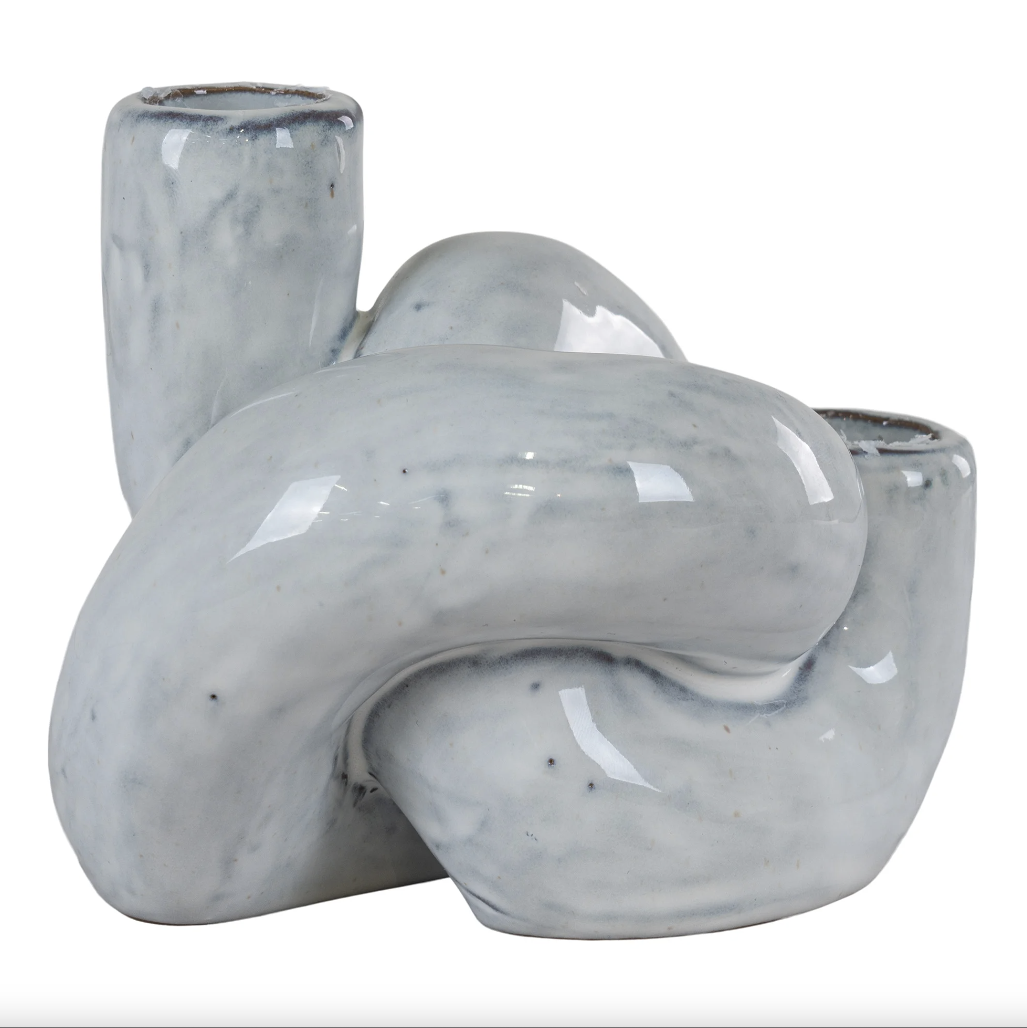 Ljushållare i grå/vit keramik