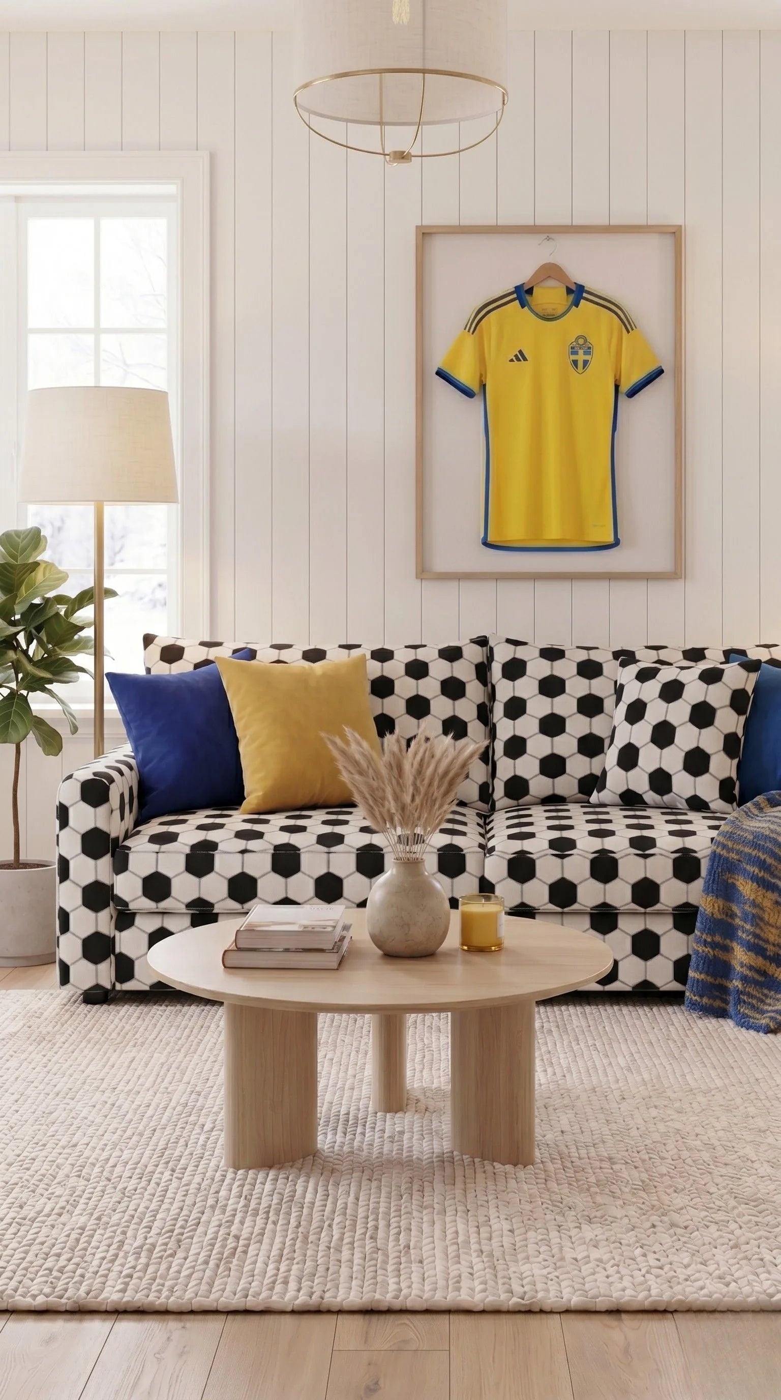 Vit modulsoffa Softa Home — mobilvy av vardagsrum