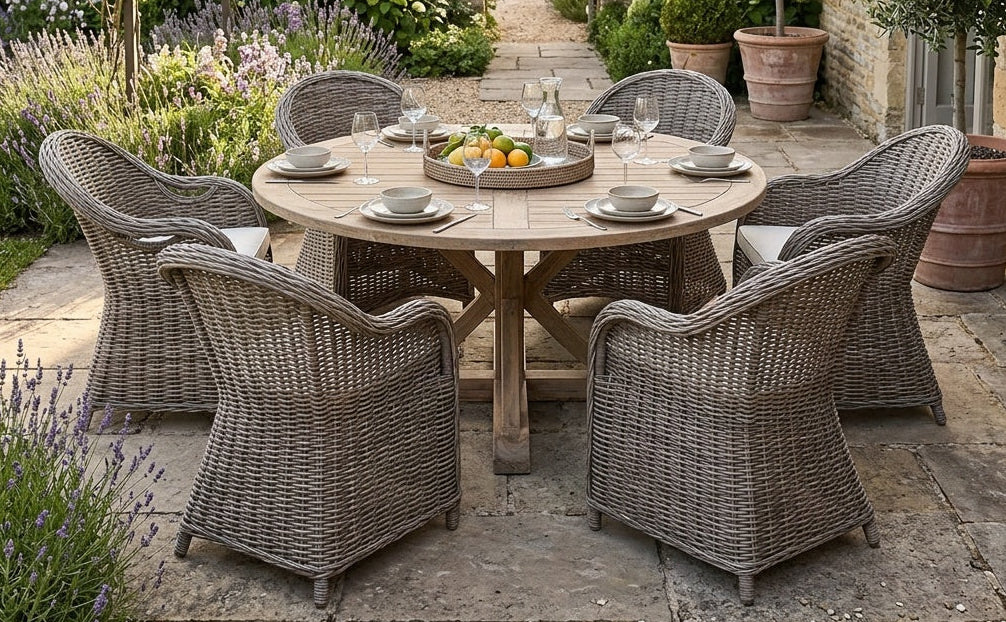 6 st Athena utomhusstolar i naturrotting