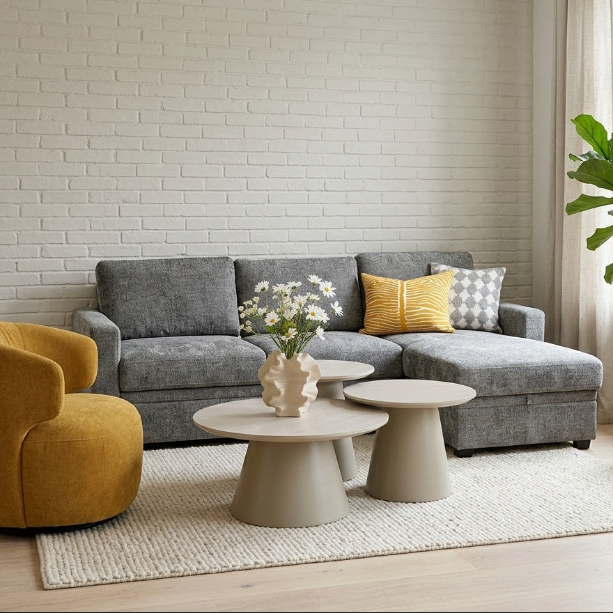 Nordingrå bäddsoffa