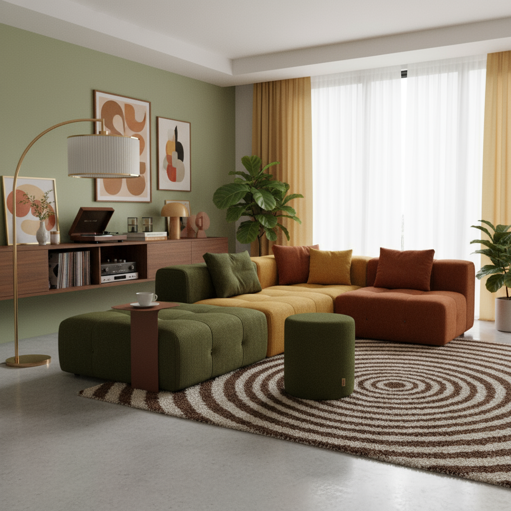 Sittpuff grön – detaljbild