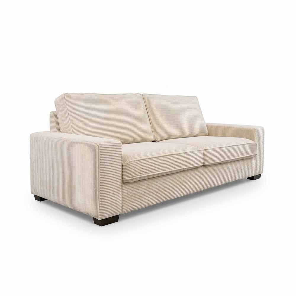 Granlo 3-sitssoffa klädd i ljus manchester, mjuk memoryfoam — Softa Home
