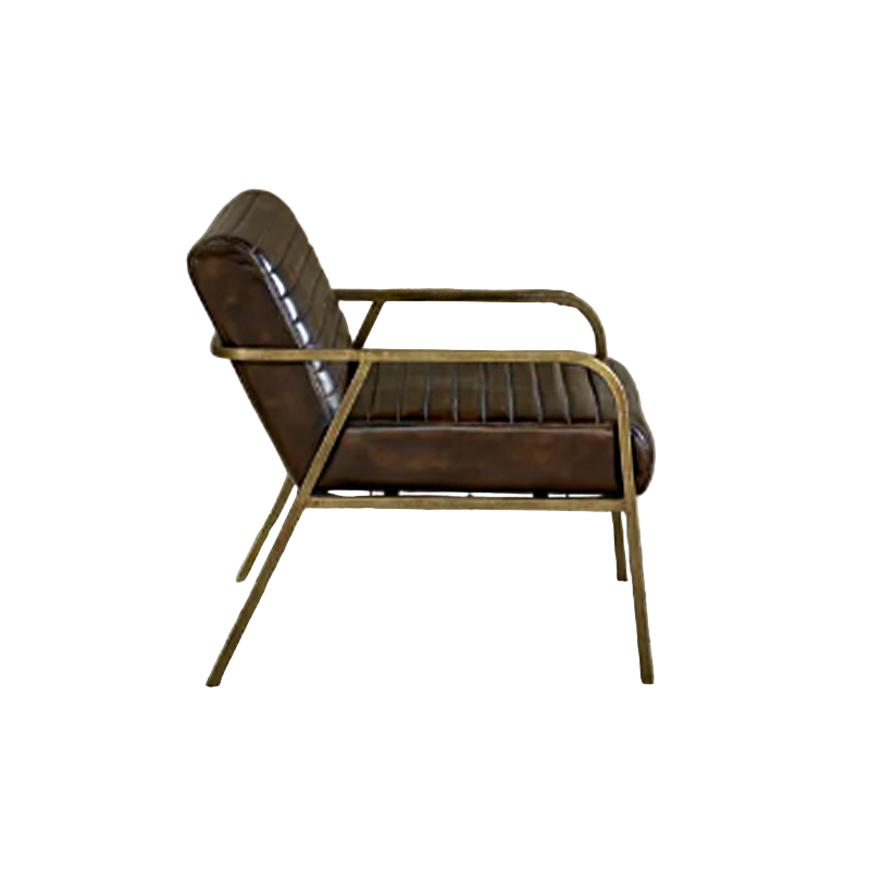 Fåtölj i läder och metall