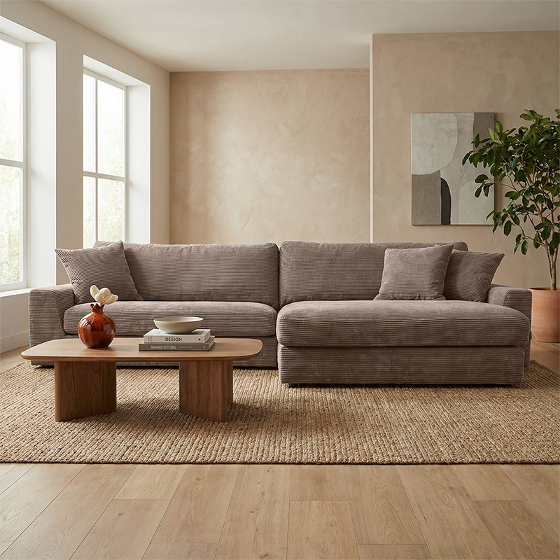 Selånger Divan gråbrun manchester – detaljbild