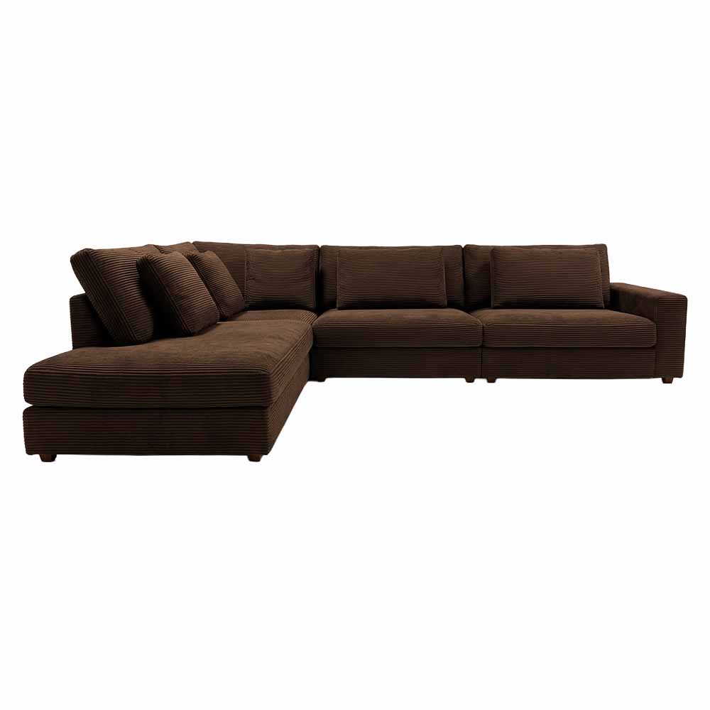 Duved hörnsoffa i brun Manchester med memoryfoam - Softa Home