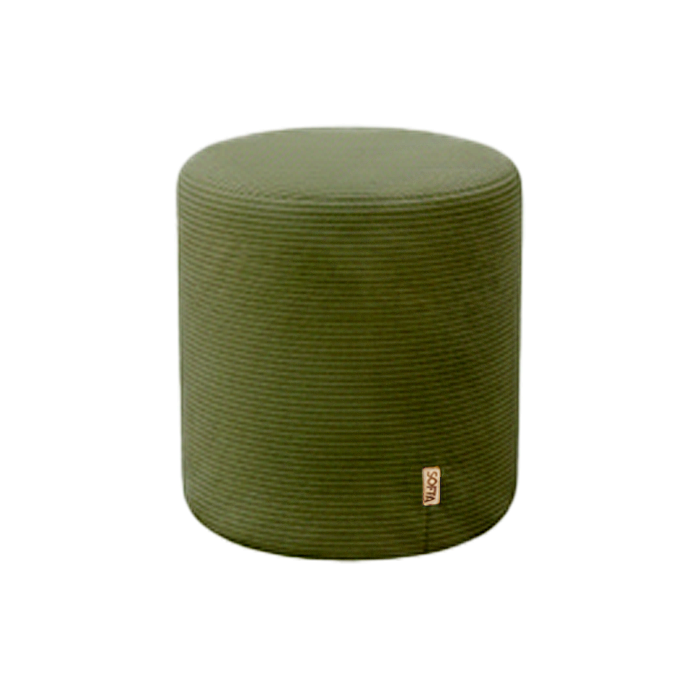 Grön manchesterklädd pall