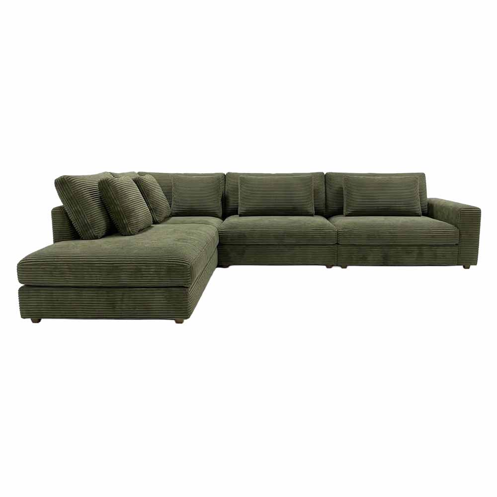 Duved hörnsoffa i grön Manchester med memoryfoam - Softa Home