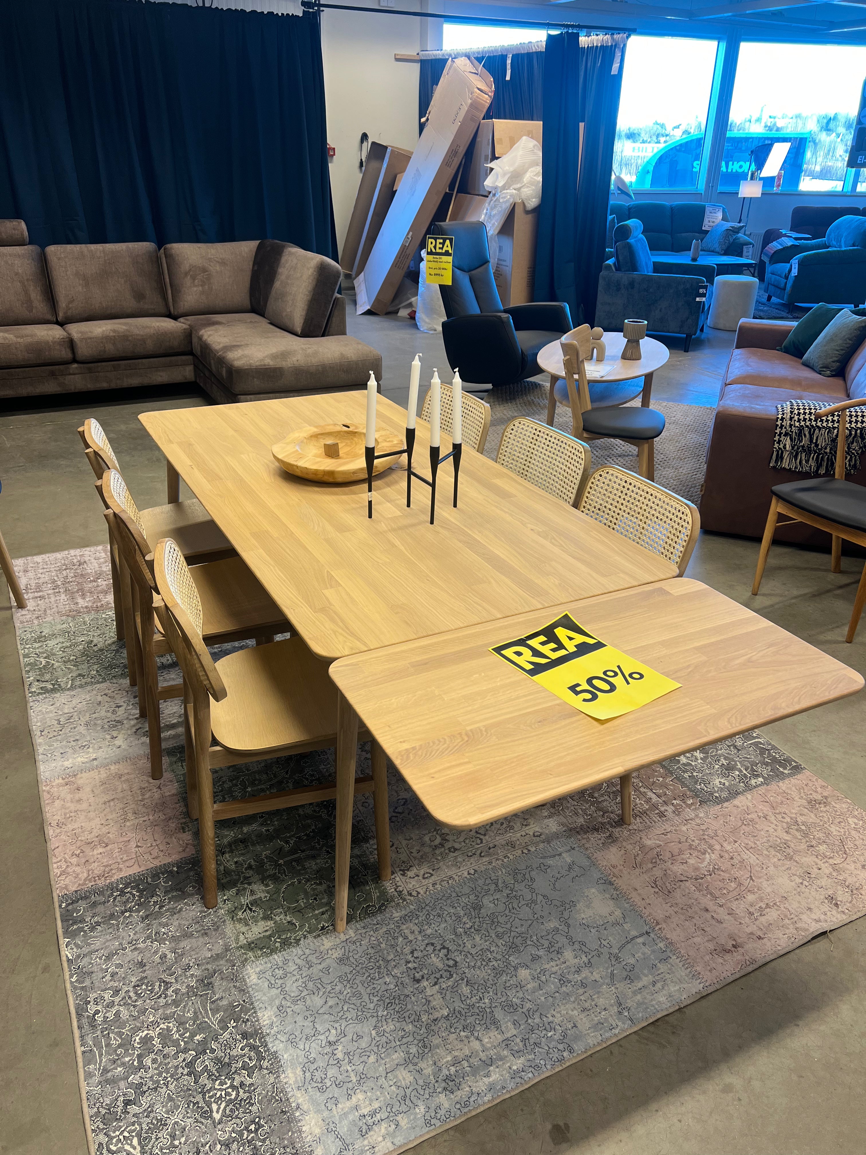 6x stolar - 1x matbord - 2x illägsskivor - Paketpris