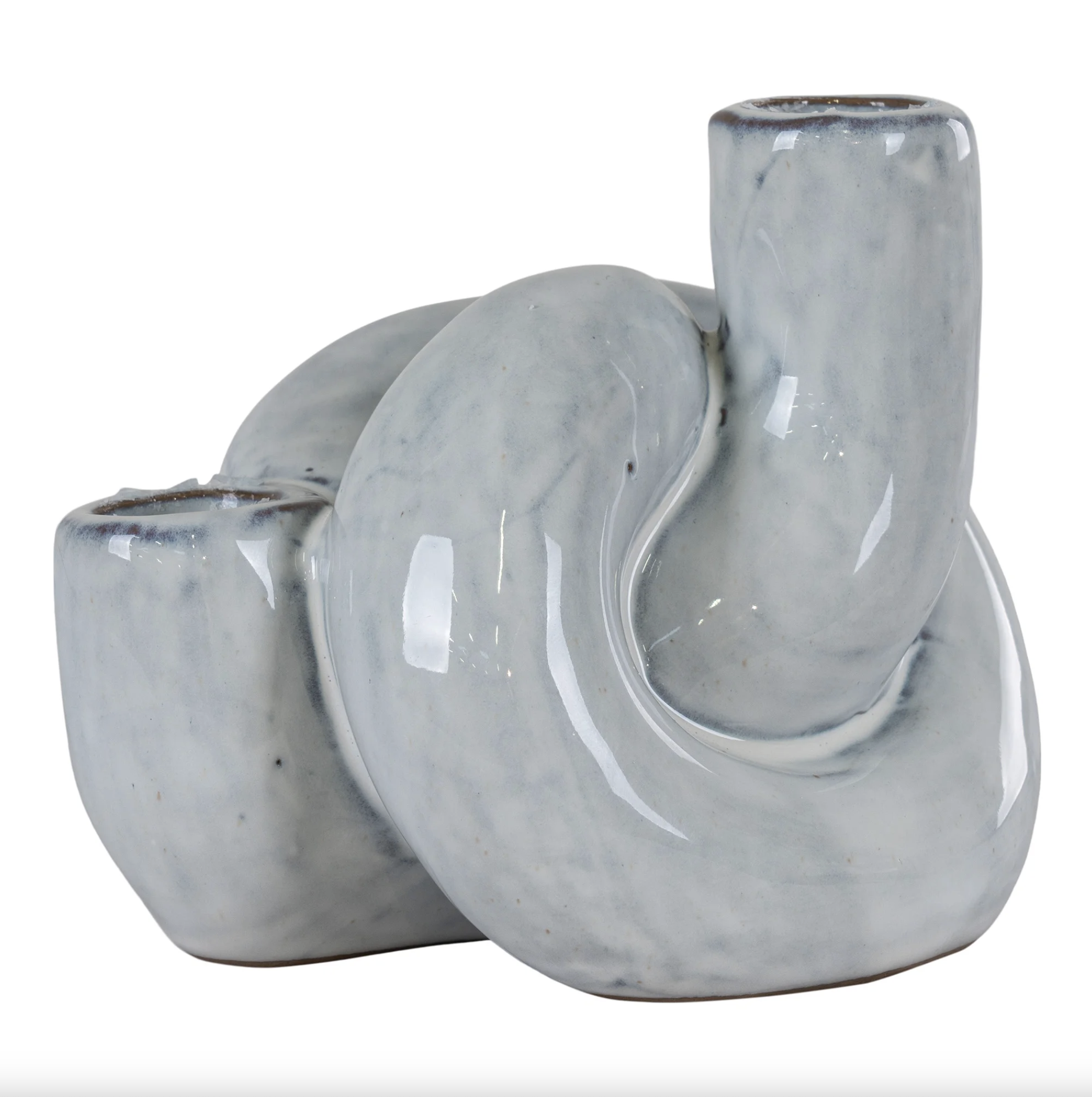 Ljushållare i grå/vit keramik