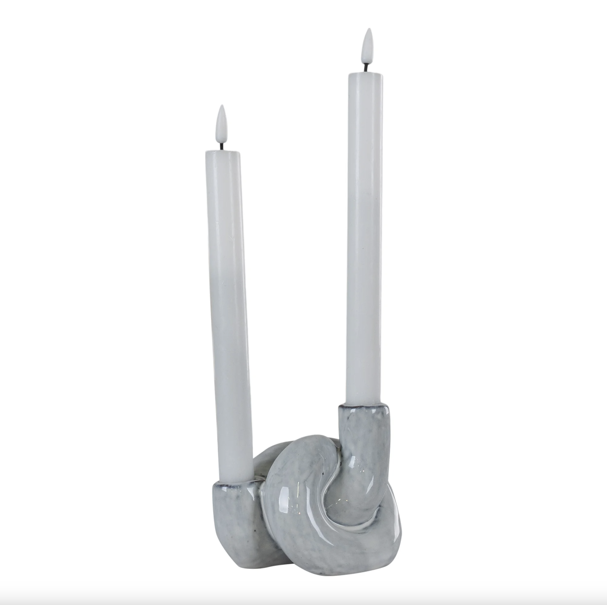 Ljushållare i grå/vit keramik