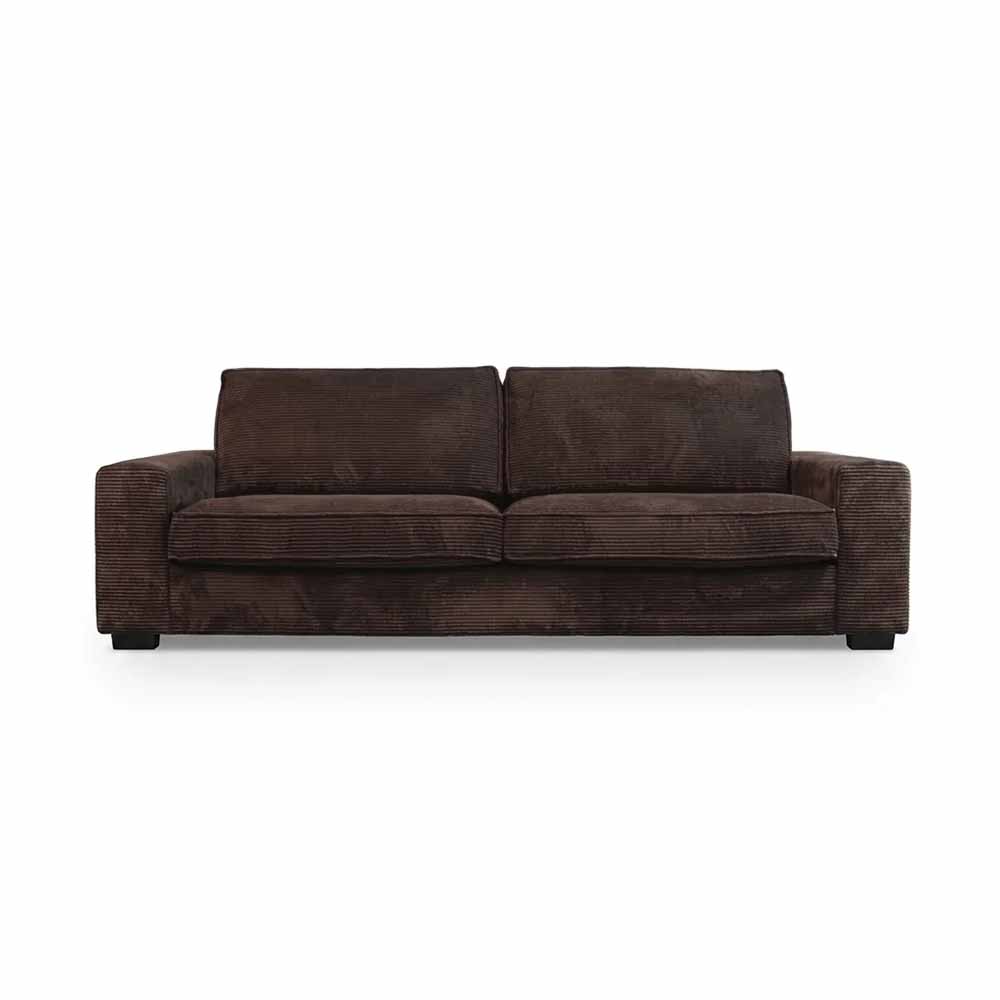 Granlo 3-sits soffa i brun manchester med memoryfoam-sits — Softa Home