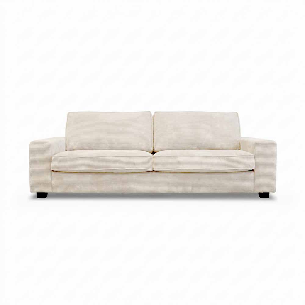 Granlo 3-sits soffa i ljus manchester med memoryfoam-sits — Softa Home