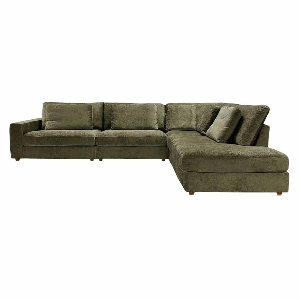Grön Duved hörnsoffa med memoryfoam-sits