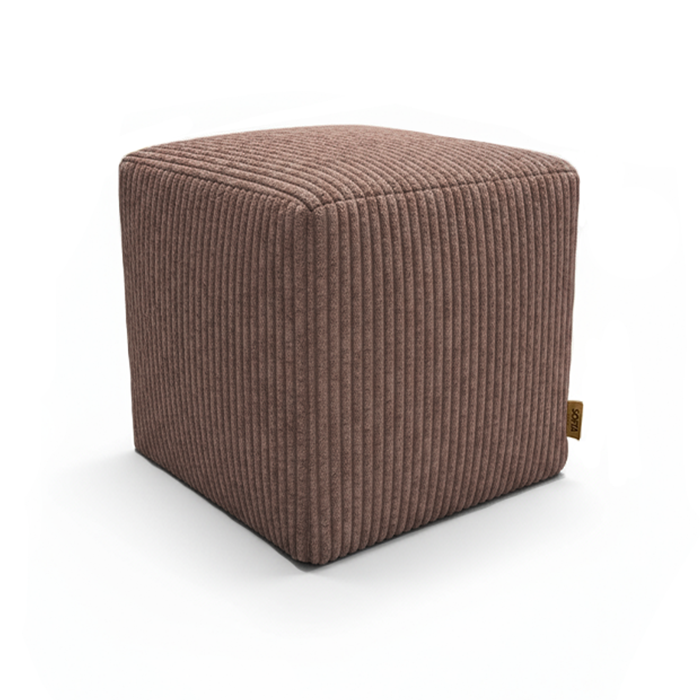 Brun manchesterklädd pall — Softa Home